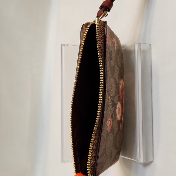 Coach Signature Canvas Leather Floral Print wristlet - Picture 8 of 14